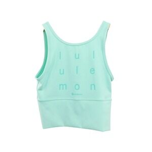 Lululemon Crop‎ Power Pivot Everlux Tank In Motif Wild Mint Green Size 2